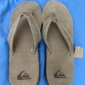 Mens Quicksilver Carter Leather Flip Flop - size 14